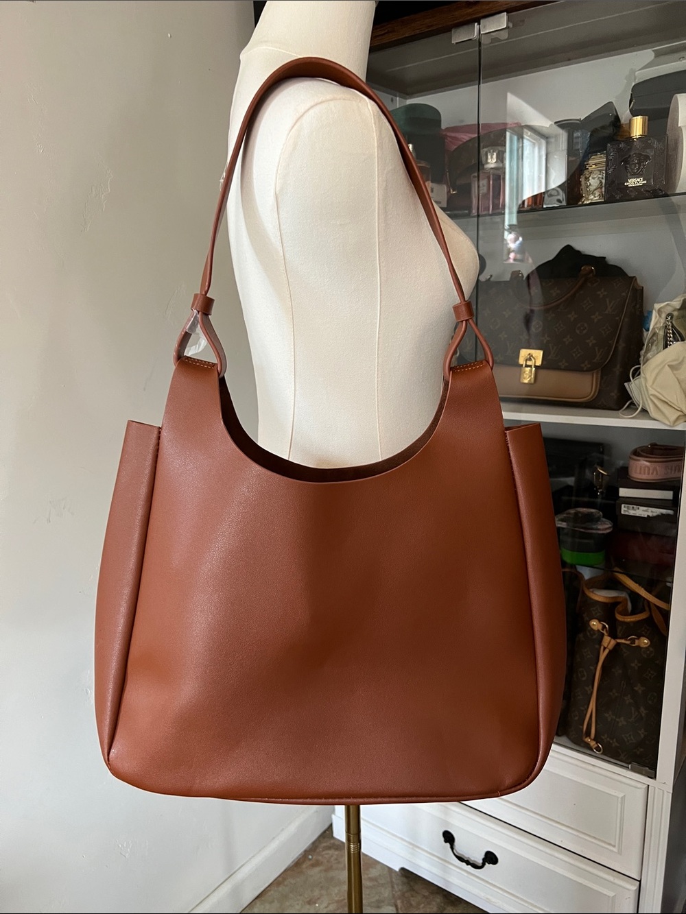 Neiman Marcus Chestnut Brown Shoulder Tote